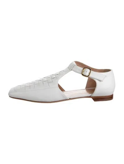 Pre-owned Rupert Sanderson Leather Flats In Silver/white