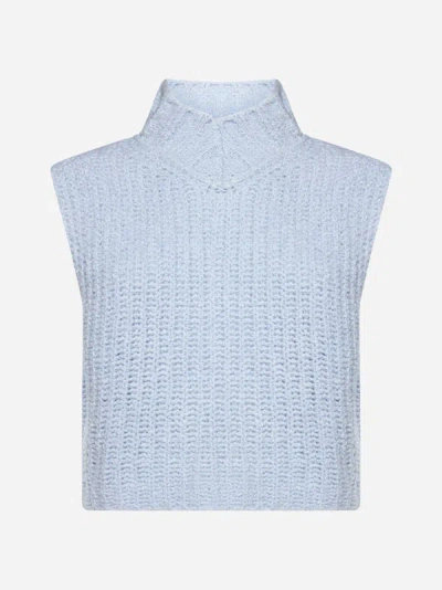Rus Mayu Wool-blend Vest In Ice Blue
