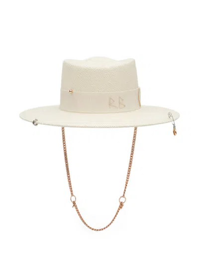 Ruslan Baginskiy Gambler Chain-strap Straw Hat In Neutral