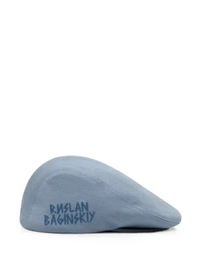 Ruslan Baginskiy Ivy Logo-embroidered Flat Cap In Blue