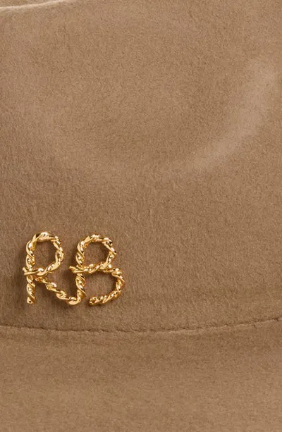 Ruslan Baginskiy Logo Embellished Fedora Hat In Brown