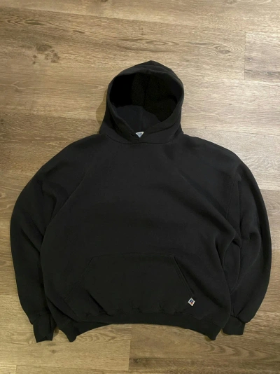 Pre-owned Russell Athletic X Vintage 90's Black Russell Athletic Boxy Hoodie