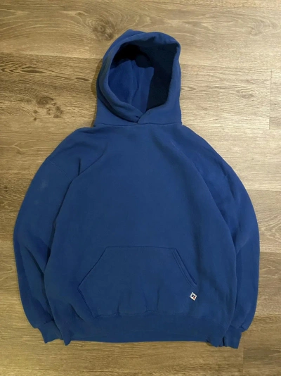 Pre-owned Russell Athletic X Vintage 90's Blue Russell Athletic Boxy Hoodie