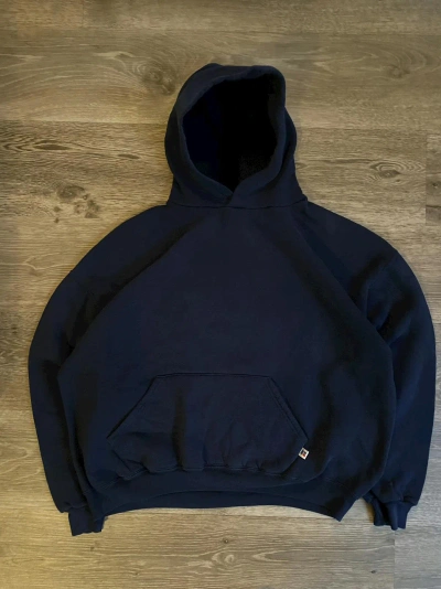Pre-owned Russell Athletic X Vintage 90's Russell Athletic Boxy Hoodie In Navy
