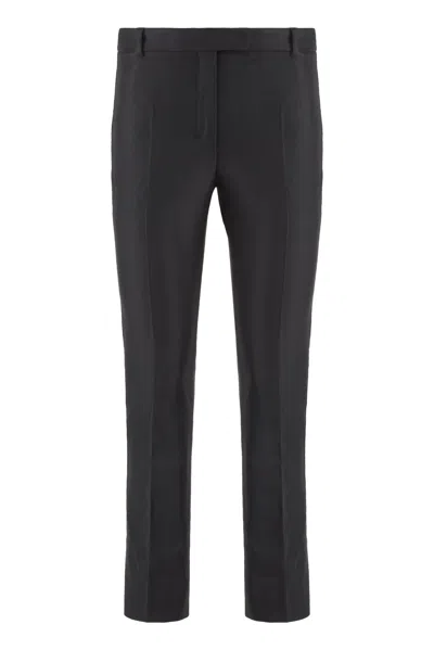 S Max Mara Fatina Cotton Blend Trousers In Black
