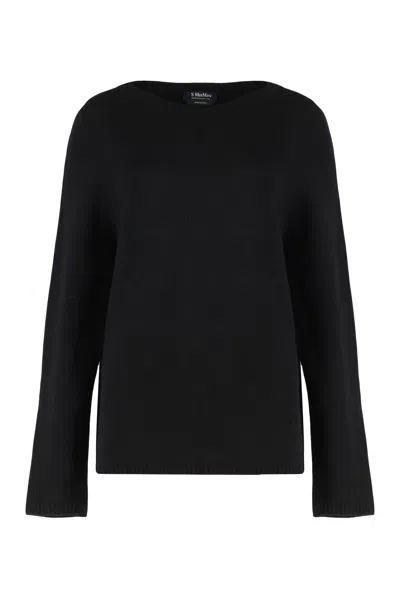 S Max Mara Georg Crew Neck Sweater In Wool And Cashmere In Black