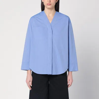 's Max Mara Light Blue Shirt In Cotton Canvas