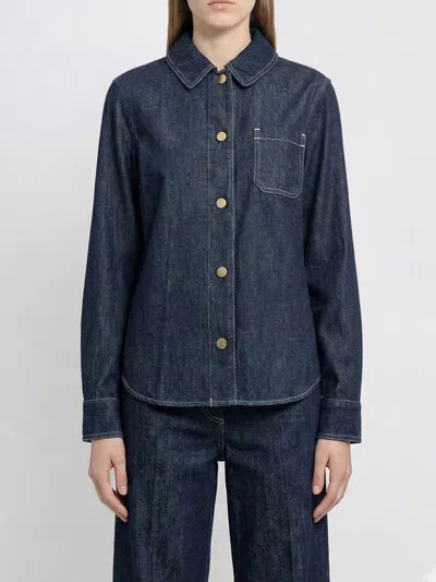 S Max Mara ' Casual Denim Shirt In Blue