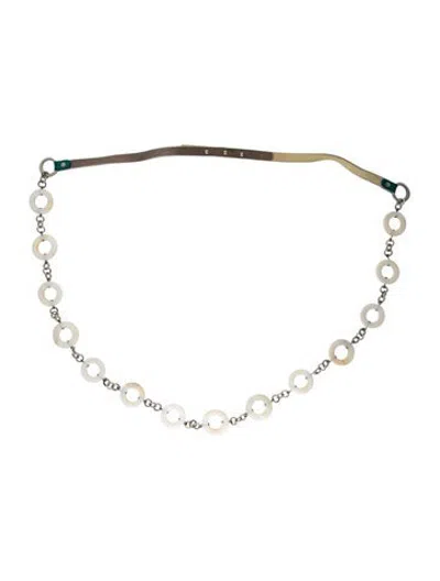 Pre-owned S Max Mara Metal Chain-link Belt In White