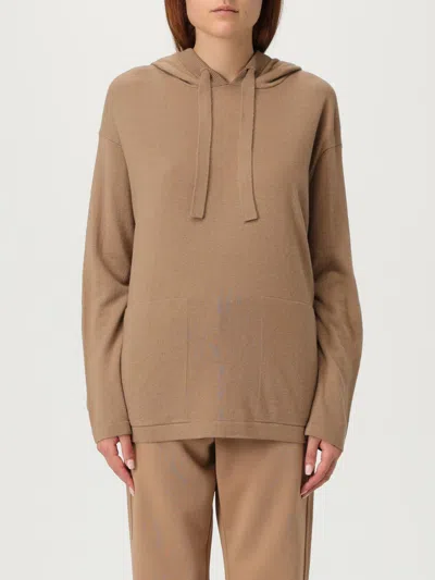 S Max Mara Ribbed Wool Sweatshirt In Brown