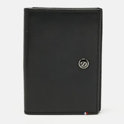 S. T. Dupont Black Leather Flap Card Case