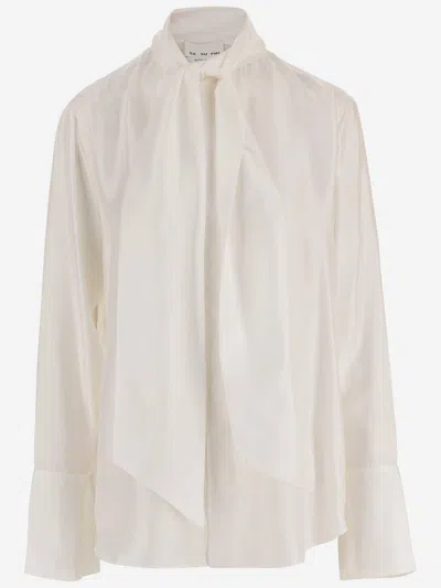 Sa Su Phi Silk Shirt With Bow In Neutral