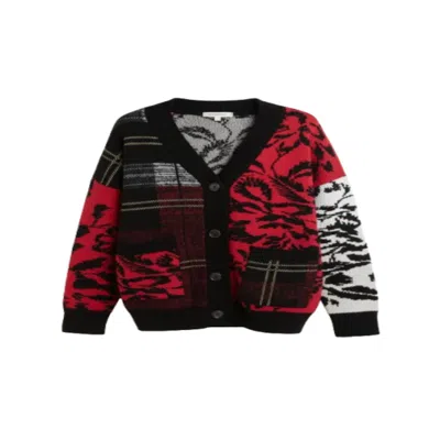 Saachi Women's Red Floral Plaid Cardigan In Multi