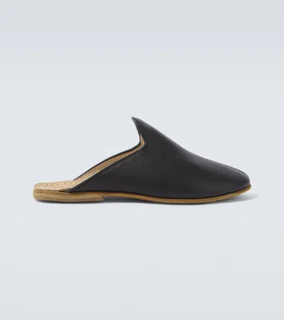 Sabah Baba Leather Mules In Black