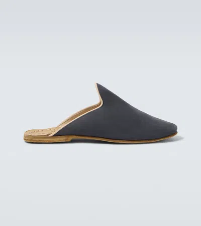 Sabah Baba Leather Mules In Blue
