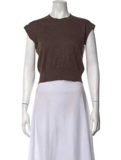 Pre-owned Sablyn Cashmere Crew Neck Top In Brown