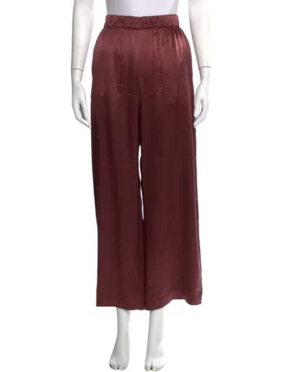 Pre-owned Sablyn Silk Wide Leg Pants In Burgundy