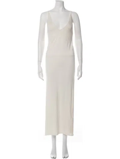 Pre-owned Sablyn V-neck Long Dress In Neutrals