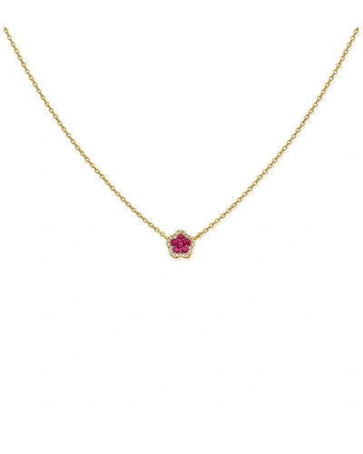 Sabrina Designs 14k 0.28 Ct. Tw. Diamond & Ruby Necklace In Gold