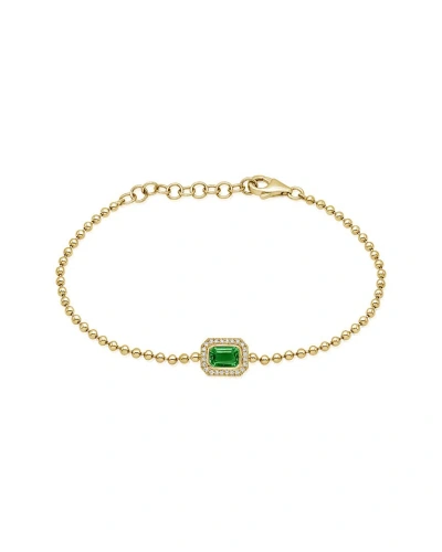 Sabrina Designs 14k 0.56 Ct. Tw. Diamond & Emerald Bangle Bracelet In Gold