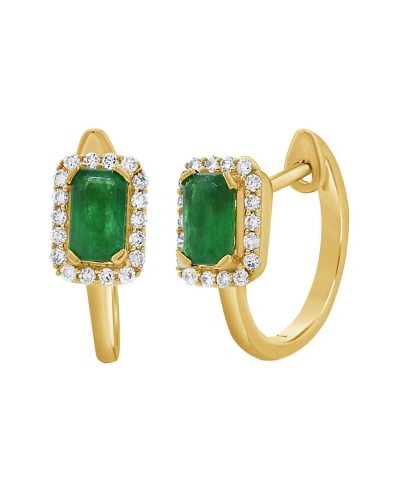Sabrina Designs 14k 0.72 Ct. Tw. Diamond & Emerald Huggie Earrings In Gold