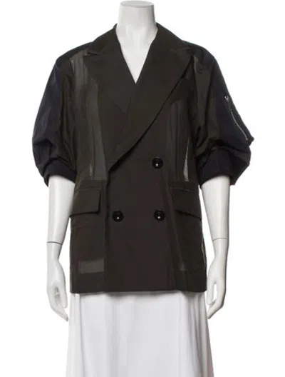 Pre-owned Sacai Blazer In Green
