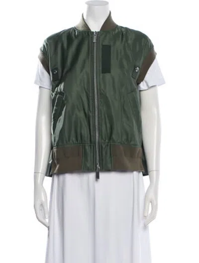 Pre-owned Sacai Bomber Jacket In Green