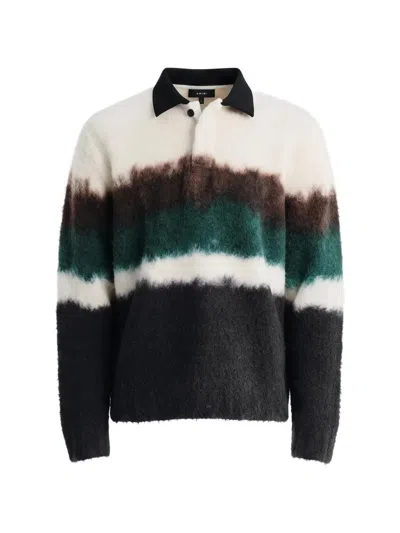 Sacai Chusen-dyed Knit Polo Sweater In 뉴트럴