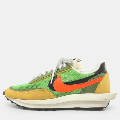 Pre-owned Sacai Ldwaffle Varsity Size 44.5 Multicolor Mesh And Leather/mesh Sneakers