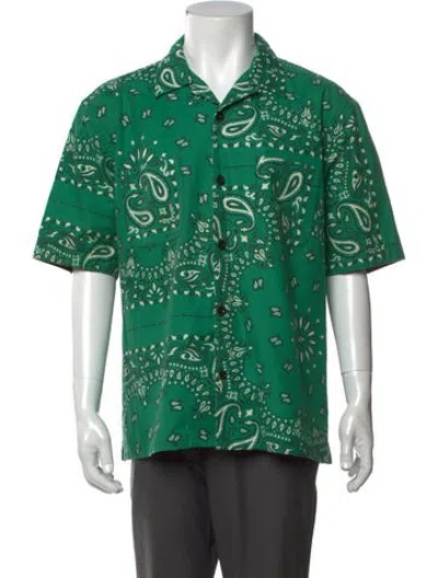 Pre-owned Sacai Paisley Print Short Sleeve Shirt In Green
