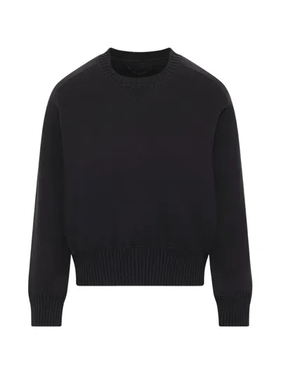 Sacai Ribbed-knit Panelled Sweater In Black