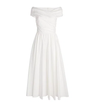 Safiyaa Cotton Appolline Midi Dress In White