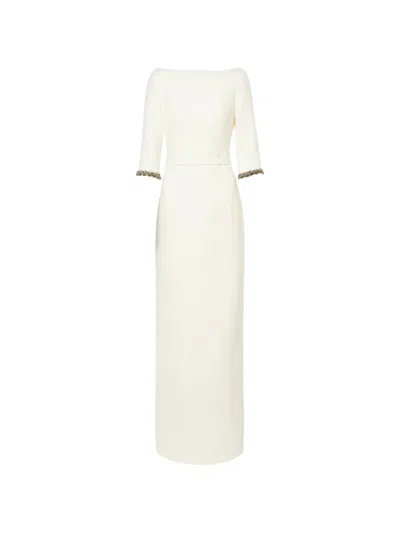 Safiyaa Crystal-embellished Maxi Dress In White