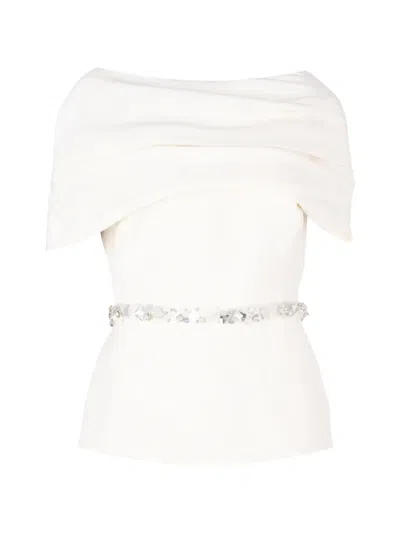 Safiyaa Loura Crystal-embellished Off-shoulder Blouse In Multi