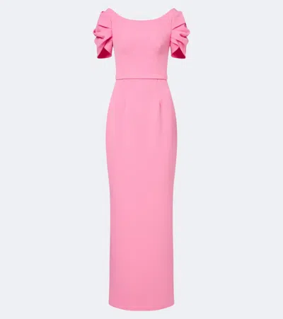 Safiyaa Vanina Belted Draped Crêpe Gown In Multi