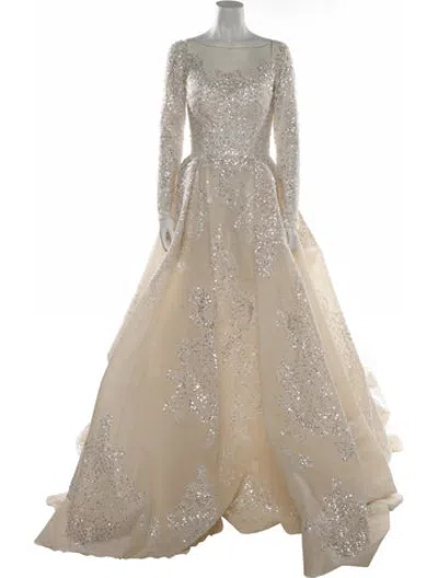 Pre-owned Saiid Kobeisy Bateau Neckline Long Dress W/ Tags In White