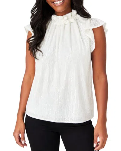 Sail To Sable Ruffle Neck Top In White