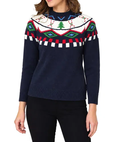 Sail To Sable Ski Fair Isle Sweater In Blue