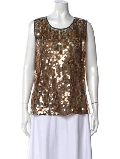 Pre-owned Saint Art Patterned Crew Neck Top In Brown