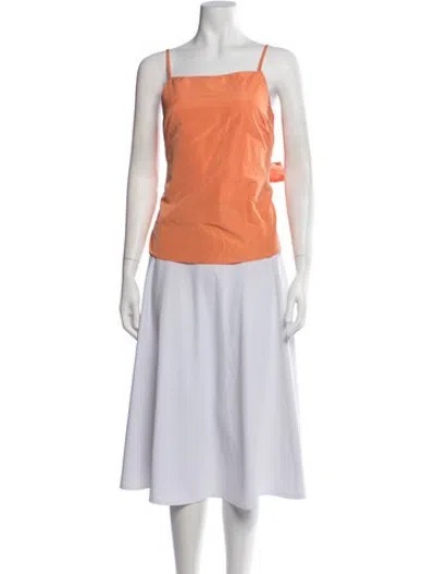 Pre-owned Saint Art Square Neckline Sleeveless Top In Orange