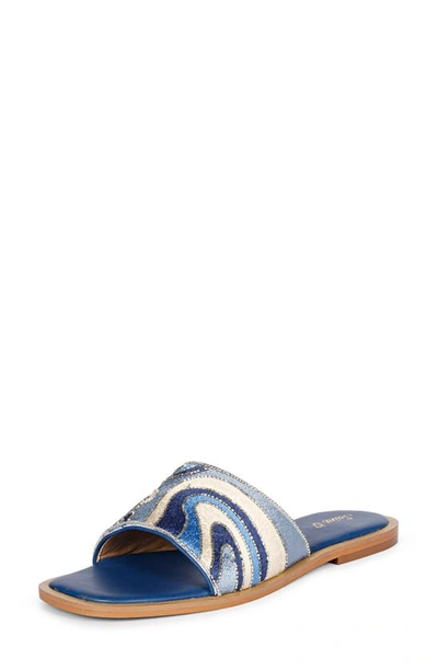 Saint G Giorgia Slide Sandal In Multi Blue