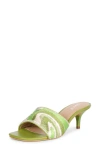 Saint G Rina Kitten Heel Slide Sandal In Green