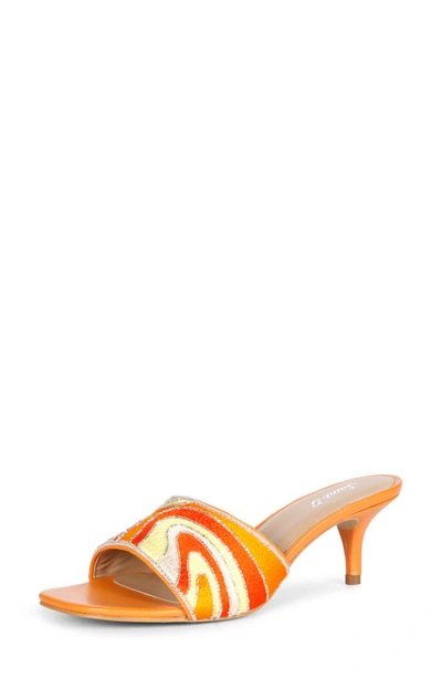 Saint G Rina Kitten Heel Slide Sandal In Orange