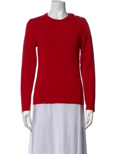 Pre-owned Saint James Wool Crew Neck Sweater In Red