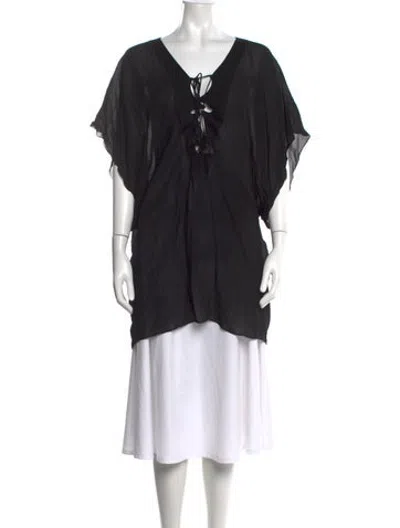 Pre-owned Saint Laurent 2018 V-neck Tunic In Black