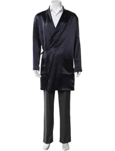 Pre-owned Saint Laurent 2022 Silk Robe In Blue