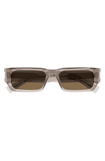 Saint Laurent 54mm Rectangular Sunglasses In Beige