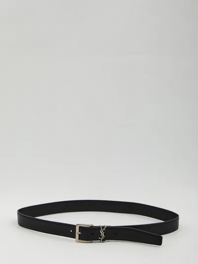 Saint Laurent Black Leather Belt