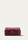 Saint Laurent Calypso Small Ysl Shoulder Bag In Smooth Padded Leather In Rouge Merlot