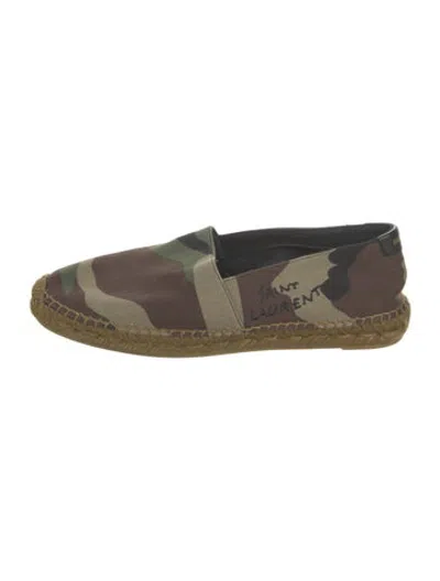 Pre-owned Saint Laurent Canvas Camouflage Print Espadrilles In Green
